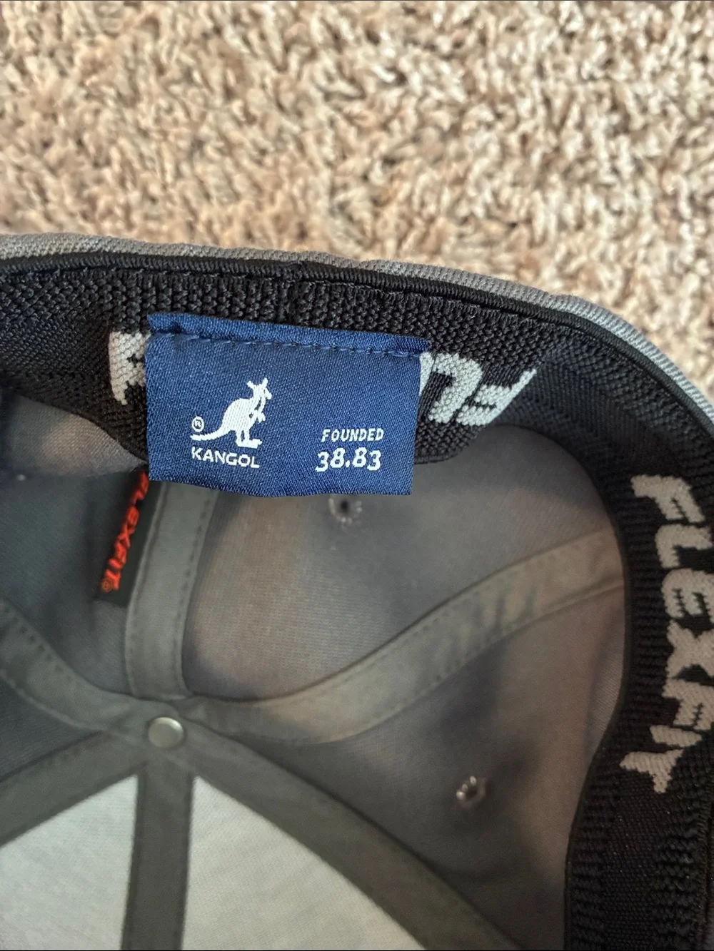 Kangol Charcoal Gray Kangaroo Logo Fitted Flexfit Cap
